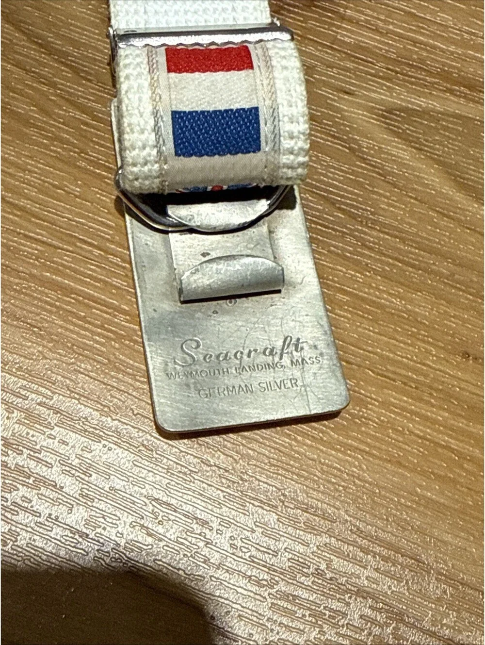 Vtg Seacraft Fashions Mens Canvas belt Nautical Up To 42” Adjustable Yacht Prep